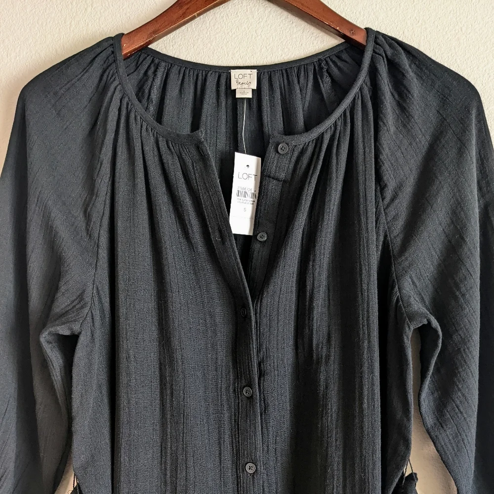 NWT Loft Black Shirt Dress Swim Cover-Up